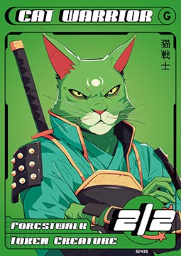 Cat Warrior Token (Green 2/2)