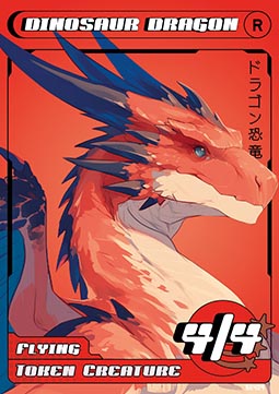 Dinosaur Dragon Token (Red 4/4)