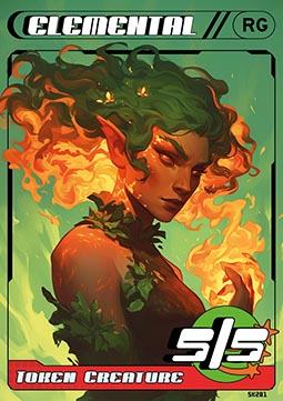 Elemental Token (Green and Red 5/5)