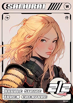 Samurai Token (White 2/2 Double Strike)
