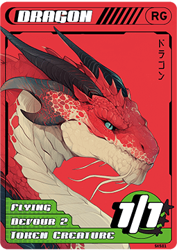 Dragon Token (Red and Green 1/1)