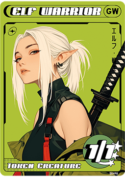 Elf Warrior Token (Green and White 1/1)