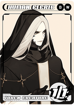 Human Cleric Token (White and Black 1/1)
