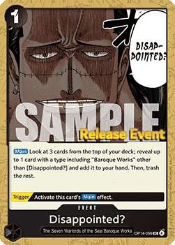 Disappointed? (OP14-099)