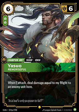 Yasuo, Remorseful