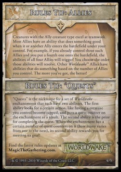Rules Tip: Allies & Quests