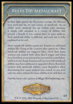 Rules Tip: Metalcraft