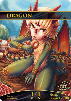 Dragon Token (Red and Green 1/1)
