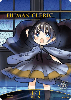 Human Cleric Token (White and Black 1/1)
