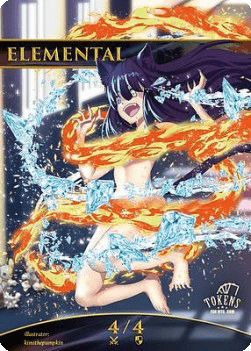Elemental Token (Blue and Red 4/4)