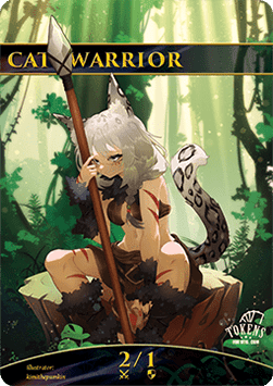 Cat Warrior Token (White 2/1)