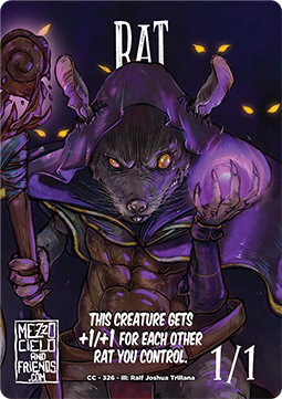 Rat Token (Black 1/1 Gets +1/+1 for each other Rat)