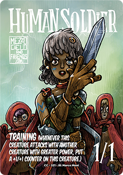 Human Soldier Token (Green and White 1/1)