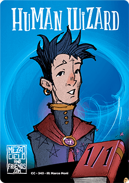 Human Wizard Token (Blue 1/1)