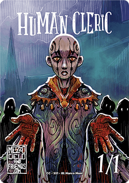 Human Cleric Token (White and Black 1/1)