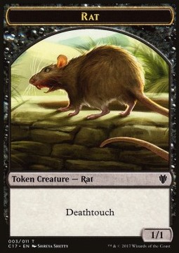 Rat Token (B 1/1 Deathtouch) / Cat Warrior Token (G 2/2)