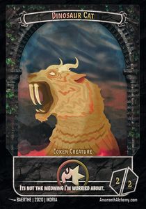 Dinosaur Cat Token (Red and White 2/2)