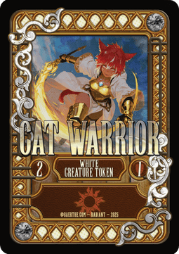 Cat Warrior Token (White 2/1)