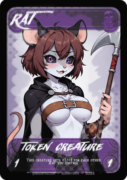 Rat Token (Black 1/1 Gets +1/+1 for each other Rat)