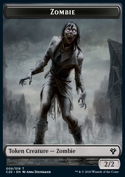 Zombie Token (B 2/2) // Human Soldier Token (W 1/1)