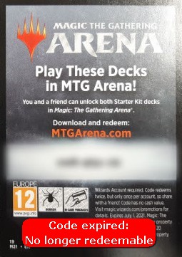 Arena Code Card (Core 2021: Arena Starter Kit)