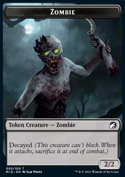 Zombie Token (B 2/2 Decayed) // Clue Token