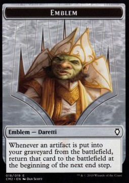 Daretti, Scrap Savant Emblem // Treasure Token