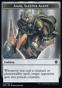 Ajani, Sleeper Agent Emblem // Soldier Token (W 1/1)