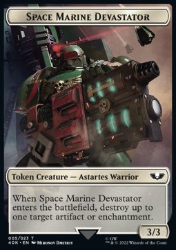 Space Marine Devastator Token (W 3/3) // Soldier Token (W 1/1)