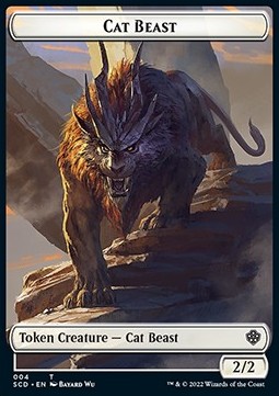Cat Beast Token (W 2/2) // Elf Warrior Token (G 1/1)