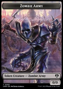 Zombie Army Token (B 0/0) // Human Warrior Token (W 1/1)