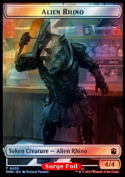 Alien Rhino Token (W 4/4) // Beast Token (G 3/3)