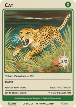 Cat Token (Green 2/2 Haste)