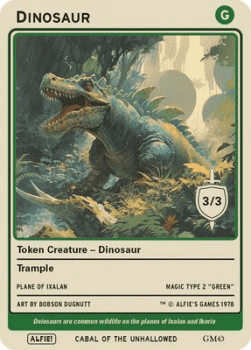 Dinosaur Token (Green 3/3 Trample)