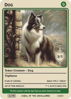 Dog Token (Green 3/1)