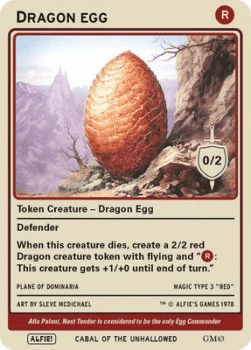 Dragon Egg Token (Red 0/2)