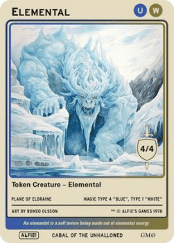Elemental Token (White and Blue 4/4)