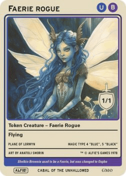 Faerie Rogue Token (Blue and Black 1/1)