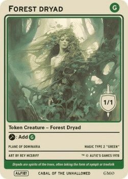 Forest Dryad Token (Green 1/1)