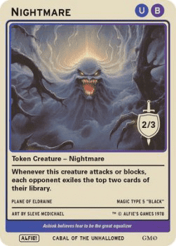 Nightmare Token (Blue and Black 2/3)