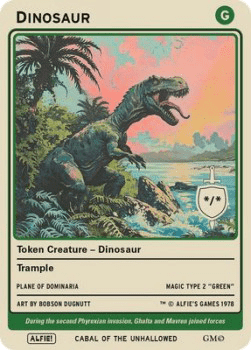 Dinosaur Token (Green */* Trample)