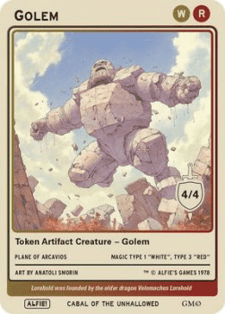 Golem Token (Red and White 4/4)