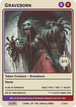 Graveborn Token (Black and Red 3/1)