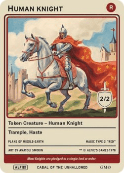 Human Knight Token (Red 2/2)
