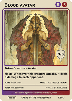Blood Avatar Token (Black and Red 3/6)
