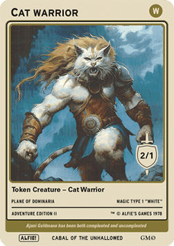 Cat Warrior Token (White 2/1)