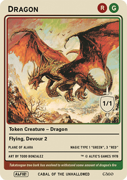 Dragon Token (Red and Green 1/1)