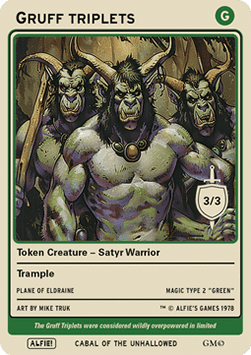 Gruff Triplets Token (Green 3/3)