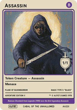 Assassin Token (Black 1/1 Menace)