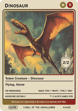 Dinosaur Token (Red and White 2/2)
